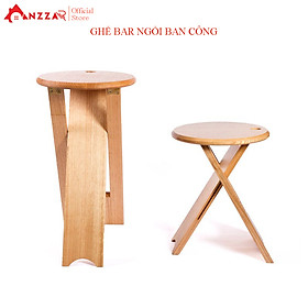 Ghế ba ngồi ban công,  ghế ban công ngoài trời Anzzar - 50cmx35cm - Sơn phủ bóng