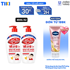 Combo 2 Nước Rửa Tay Lifebuoy Bảo Vệ Vượt Trội 10 Giúp Sạch Khuẩn Và Bảo Vệ Vượt Trội Khỏi 99.9% Vi Khuẩn Tốt Nhất Chai 450g