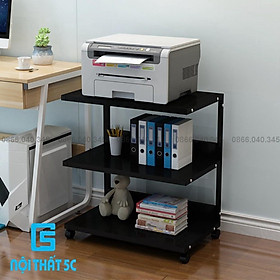 Mua Kệ Sách Di Động Kệ Để Máy In Khung Thép Sơn Tĩnh Điện Mặt Gỗ Có Bánh Xe Di Chuyển Cố Định Bằng Chốt Lắp Ráp Dễ Dàng