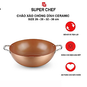 Mua Chảo Xào Chống Dính Ceramic Vành To Cao Cấp  Siêu An Toàn  Không Bong Tróc  Hạn Chế Trầy Xước siêu Bền Bỉ  Tiện Lợi ( size 32 và 36cm)