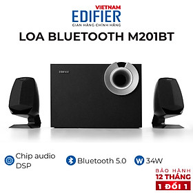 Loa Bluetooth 5.0 EDIFIER M201BT Wireless Âm thanh nổi Stereo Công suất 34W - Vỏ gỗ chống dội âm