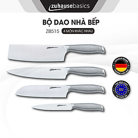 Bộ dao nhà bếp Zuhausebasics ZB515 gồm 4 món, bộ dao inox, lưỡi dao chống dính - hàng chính hãng - ZB515