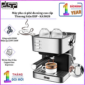 Máy pha cà phê nhãn hiệu DSP KA3028 công suất 850W phù hợp cho cá nhân, gia đình hoặc văn phòng nhỏ - Hàng Nhập Khẩu