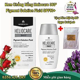 Kem Chống Nắng Heliocare 360º Pigment Solution Fluid SPF50+ Ultraligero Cantabria Labs Tây Ban Nha 50ml TẶNG KÈM MẶT NẠ BUTIQ LAB HÀN QUỐC