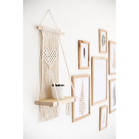 Mua Kệ gỗ trang trí treo dây tết macrame hình trái tim xinh xắn