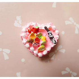 HN * Charm mô hình bánh kem sinh nhật, lễ kỉ niệm hình trái tim cho các bạn trang trí nhà búp bê, vỏ ốp điện thoại, DIY
