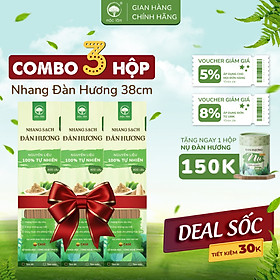 Mua  COMBO 3HỘP  Nhang Sạch Đàn Hương 1200cây 38cm - TIẾT KIỆM 30K - Nhang Thiên Nhiên MỘC LÂM