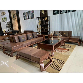 Mua Bộ sofa gỗ phòng khách chân vắt thiết kế mới năm 2021 - Phong cách hiện đại - Phù hợp với phòng khách có kích thước vừa và lớn