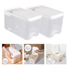 2x Rice Storage Container Dry Fruits Rice Holder Container Box Flip Lids