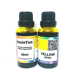 Hình ảnh Màu trong suốt xuyên thấu pha Epoxy Resin - Màu hiệu ứng kính - YELLOW Vàng - 30ml