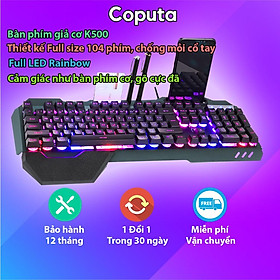 Bàn phím giả cơ Gaming Coputa Bàn phím máy tính laptop chơi game cao cấp K618 Full LED RGB