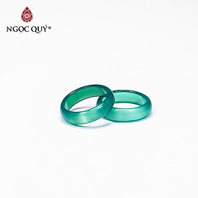 Nhẫn nữ  đá mã não xanh mệnh hỏa, mộc - Ngọc Qúy Gemstones