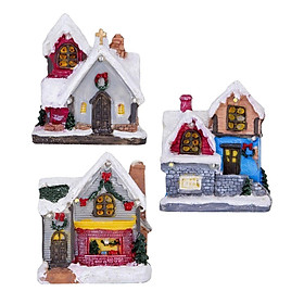 Xmas Village House Ornaments Resin Decoration Collectible
