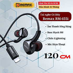 Mua Tai nghe có dây nhét tai chân Lighning chống ồn gaming chơi game pubg Remax RM-655i - Hàng Chính Hãng Remax