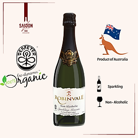 Vang sủi Robinvale Grape Sparkling 750ml - Không Cồn Organic - Moscato (Nho Trắng)