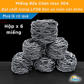 Mua Miếng Rửa Chén Bát Inox 304 Cao Cấp Đạt Chất Lượng Đức SSGP Hộp 6 Chiếc