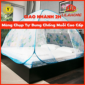 Mua Mùng (Màn) Chụp Tự Bung Chống Muỗi Cao Cấp - Thương Hiệu Lilahome + Tặng Kèm Túi Đựng Tiện Lợi (Giao Màu Ngẫu Nhiên)