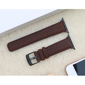 Dây Da Thay Thế Dành Cho Apple Watch Da Bò Sáp 2 Lớp Vintage Khóa Thép 316L Dành Cho Series SE 7| 6 | 5 | 4 | 3 | 2 | 1