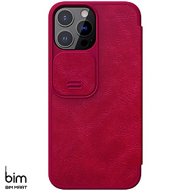Bao da dành cho iPhone 13 Pro Max hàng chính hãng Nillkin QIN có nắp trượt bảo vệ camera