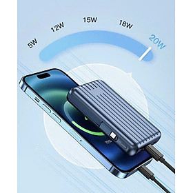 Mua Pin dự phòng Wiwu Trunk Series PP03 10000mAh cho điện thoại thông minh sạc nhanh từ tính  sạc nhanh cáp ngoài  sạc an toàn trên máy bay - Hàng chính hãng