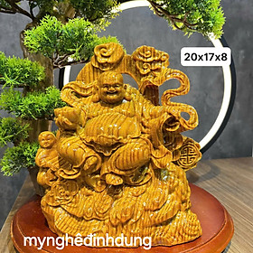Tượng phật di lặc bằng gỗ huyết long tuyệt đẹp 20x17x8cm 