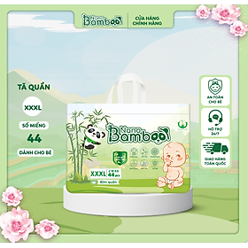 [Ảnh Thật] Tã/Bỉm Quần Nano Bamboo sợi tre thiên nhiên size XXXL (>18 kg) 44(+3) miềng