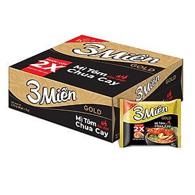 Thùng 30 gói mì 3 miền gold tôm chua cay đặc biệt 75g