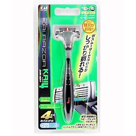 Dao cạo 5 lưỡi kép KAI (1 thân,1 lưỡi,hộp xanh) nội địa Nhật Bản