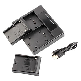Dual Slots Battery Charger Stand USB Port for  NP-F970 NP- NP-770