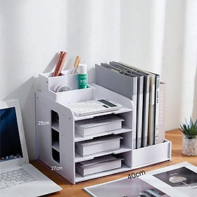 Mua Kệ tài liệu  văn phòng phẩm M4 để bàn thời trang  cao cấp  sáng bóng  chống nước... ( KT: 40x25x27 )