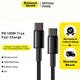 Cáp sạc nhanh và truyền dữ liệu Baseus Tungsten Gold Fast Charging Data Cable (100W) CATWJ- Hàng chính hãng