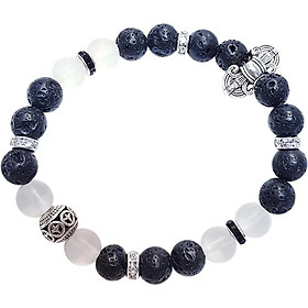 Vòng Tay Nam Mệnh Kim, Thủy Đá Nham Thạch Và Thạch Anh Laliz CM.13