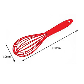 Dụng Cụ Đánh Trứng Cầm Tay Bằng Silicon Màu Sắc - Đỏ