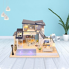 Mô hình nhà DIY Doll House Mermaid Tribe Kèm Mica Chống bụi và Dụng cụ lắp ráp