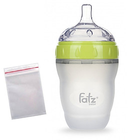 Bình sữa silicone cao cấp Fatz baby 180ml + tặng 5 túi zipper 18x23cm