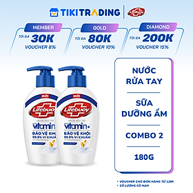 Combo 2 LIFEBUOY nước rửa tay sữa dưỡng ẩm 180g