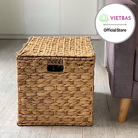 Hộp lục bình đựng đồ có nắp đậy VIETBAS vuông LBK_014