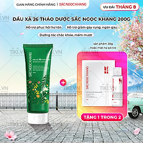 Dầu Xả 26 Thảo Dược Sắc Ngọc Khang - Hỗ Trợ Làm Sạch Sâu, Giảm Gãy Rụng, Phục Hồi Hư Tổn, Nuôi Dưỡng Mái Tóc Chắc Khỏe Bồng Bềnh