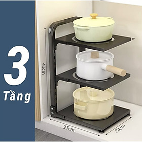 Kệ để xoong nồi 3 tầng bằng thép