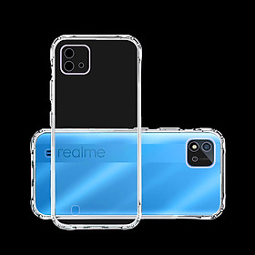 Ốp Lưng CHỐNG SỐC, CÓ GỜ BẢO VỆ CAMERA Cho Điện Thoại REALME C20 - Ốp Silicone dẻo trong suốt, cạnh viền nhám chống trượt - Hàng Chính Hãng