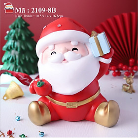  Quà Tặng Giáng Sinh  Mô Hình Ông Già Noel Cầm Hộp Quà Dễ Thương - Trang Trí Giáng Sinh - Đút Tiền Tiết Kiệm