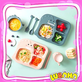 Mua Khay cơm lúa mạch 6 chi tiết hình Khủng Long cho bé bon bon shop