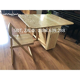 Mua (ảnh thật) BÀN ĂN THÔNG MINH GỖ SỒI TỰ NHIÊN GẤP GỌN_BẢO HÀNH 2 NĂM