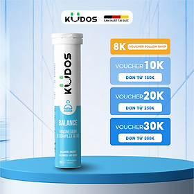 Thực phẩm bảo vệ sức khỏe KUDOS BALANCE MAGNESIUM WITH B VITAMIN COMPLEX & D3 (20 viên/tuýp)