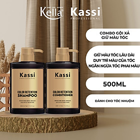 Combo dầu gội xả giữ màu tóc nhuộm Kassi (Chai 500ml)