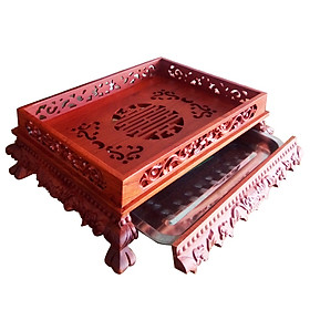 Mua Khay trà rồng chầu gỗ hương ta đỏ cao cấp KTH040