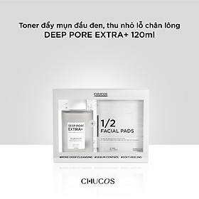 Toner đẩy mụn đầu đen, thu nhỏ lỗ chân lông DEEP PORE EXTRA+ 120ml + 35 miếng cotton ủ mụn