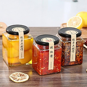 Hũ thuỷ tinh vuông,lọ thuỷ tinh vuông nắp thiết đựng gia vị thực phẩm 50ml,100ml,200ml,380ml,500ml,750ml