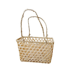 Woven Storage Basket with Handle Rattan Basket for Egg Gathering Organizing