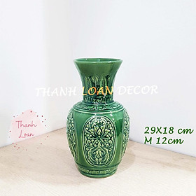 Mua Lọ hoa gốm Bát Tràng cỡ to - Bình hoa trang trí decor loại 1 - Nhiều mẫu - Men xanh ngọc